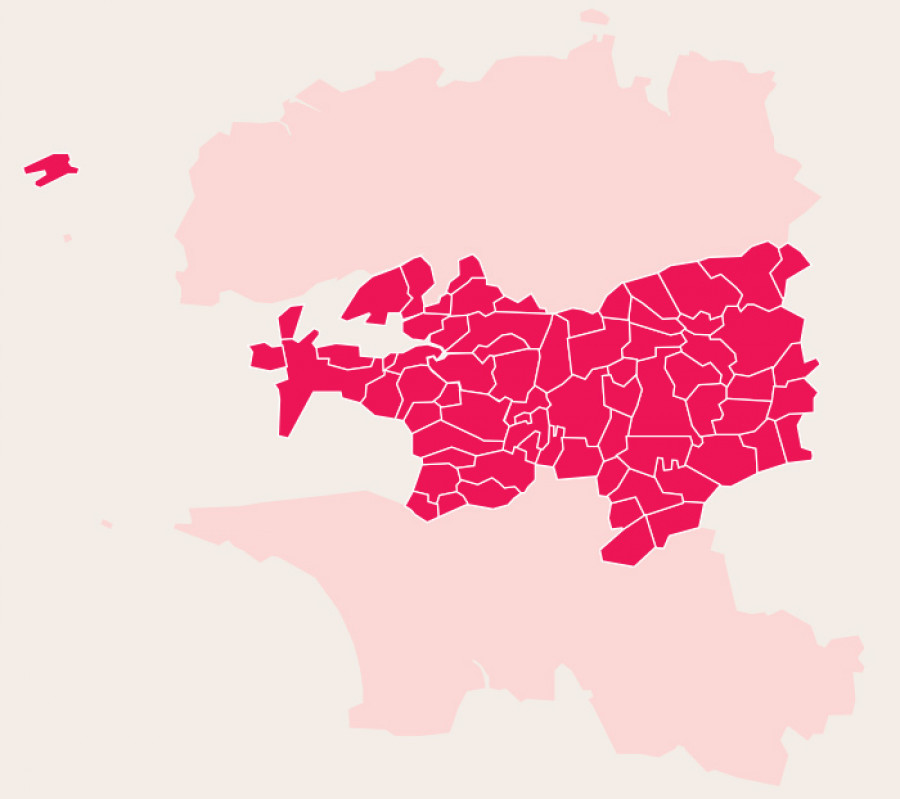 Carte de la 6ème circonscription du Finistère